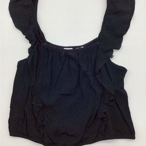Hippie Rose Black Ruffle-Trim Camisole NWT
